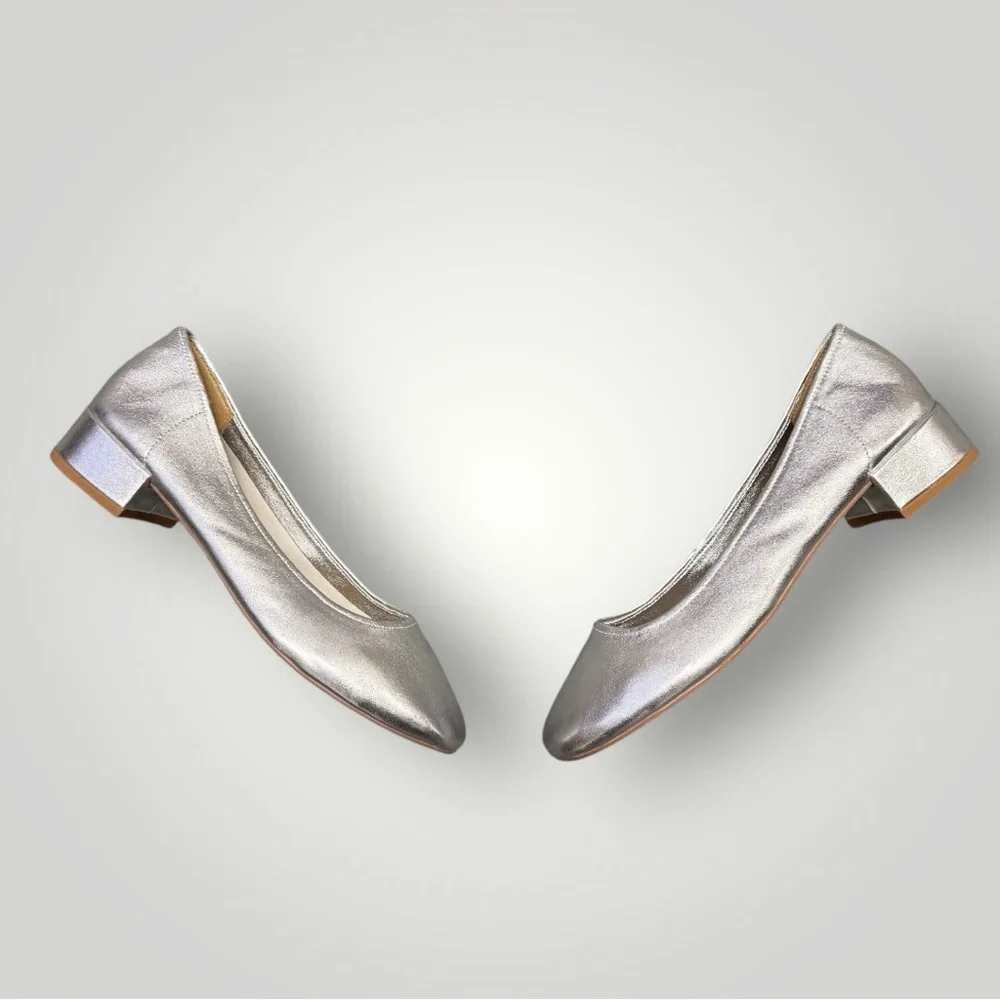NEW Antropologie SILENT D ANNABELLE Pump Silver Sz‎ 9 Holiday
